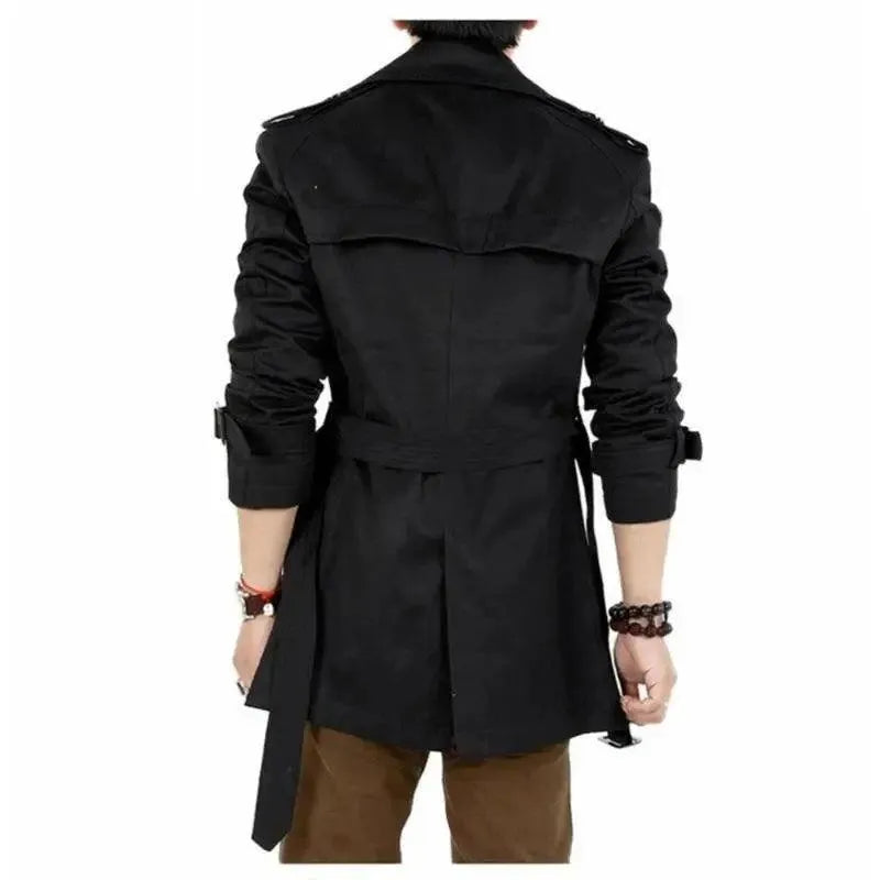 Slim Fit Double-Breasted Men's Trench Coat - Trench Coat - LeStyleParfait