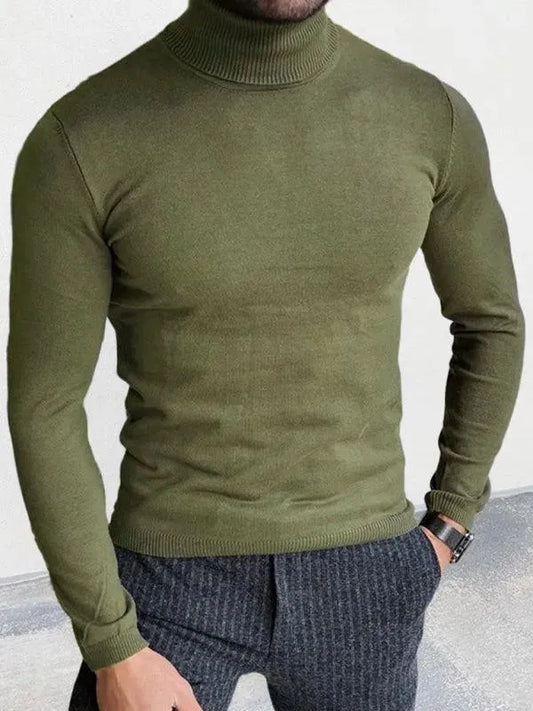 Slim Fit Knit Pullover Men Turtleneck Sweater - Pullover Sweater - LeStyleParfait