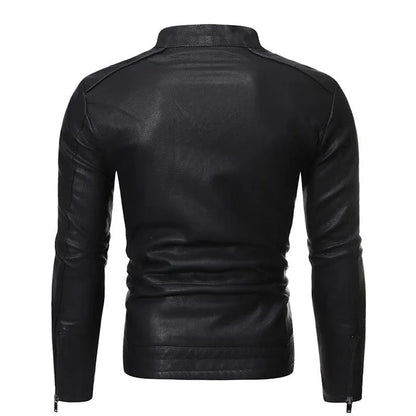 Slim Fit Motorcycle Jacket for Men - Leather Biker Jacket - LeStyleParfait