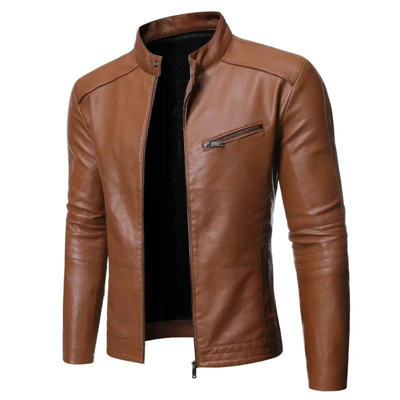 Slim Fit Motorcycle Jacket for Men - Leather Biker Jacket - LeStyleParfait