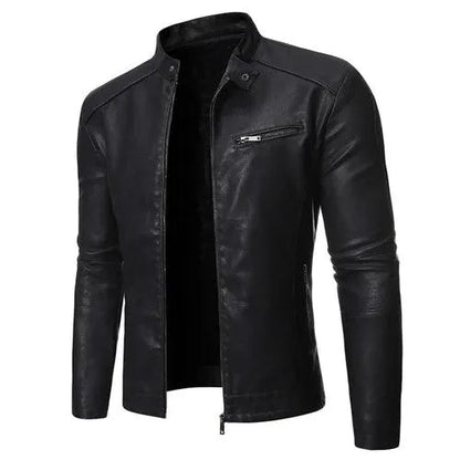 Slim Fit Motorcycle Jacket for Men - Leather Biker Jacket - LeStyleParfait