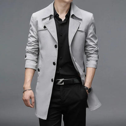 Slim Fit Single-Breasted Men Trench Coat-Trench Coat-LeStyleParfait