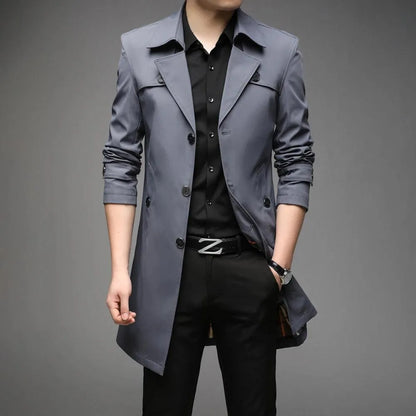 Slim Fit Single-Breasted Men Trench Coat - Trench Coat - LeStyleParfait