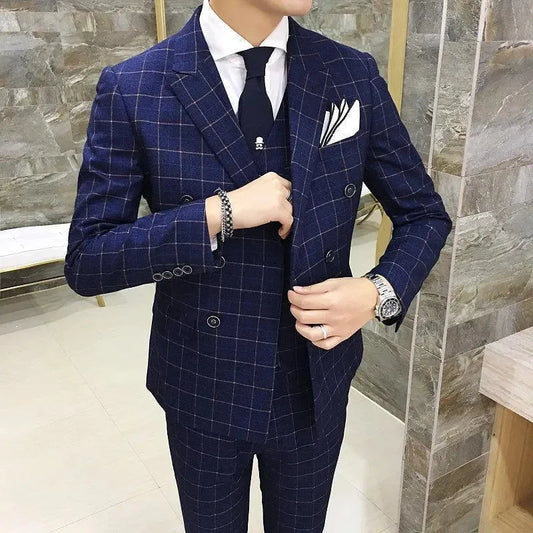 Smith Plaid Double Breasted Suit - Plaid Suit - LeStyleParfait