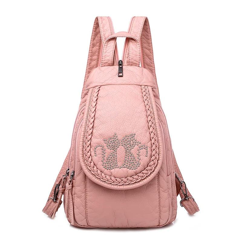 Soft Washed Leather Women's Backpack - Backpack - LeStyleParfait