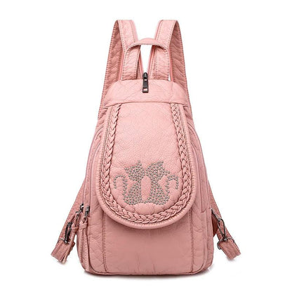 Soft Washed Leather Women's Backpack - Backpack - LeStyleParfait