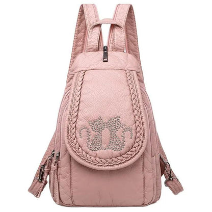 Soft Washed Leather Women's Backpack - Backpack - LeStyleParfait