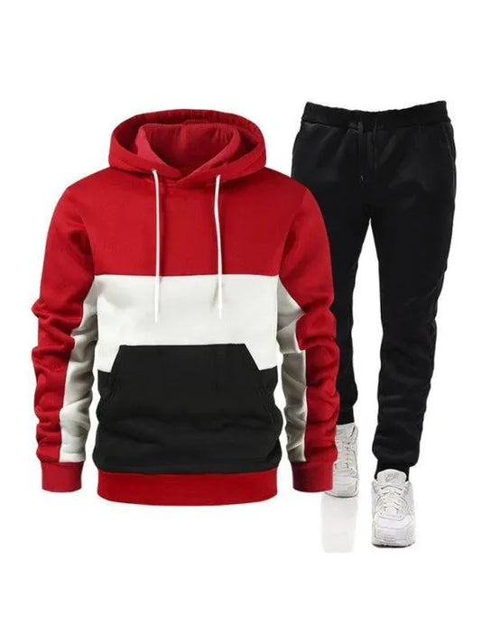 Spliced Hoodie Men Tracksuit - Tracksuit - LeStyleParfait