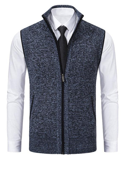 Stand Collar Sleeveless Knitted Men Vests - Vests - LeStyleParfait