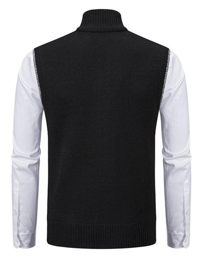 Stand Collar Sleeveless Knitted Men Vests - Vests - LeStyleParfait