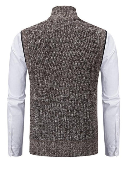 Stand Collar Sleeveless Knitted Men Vests - Vests - LeStyleParfait