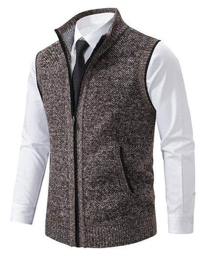 Stand Collar Sleeveless Knitted Men Vests - Vests - LeStyleParfait