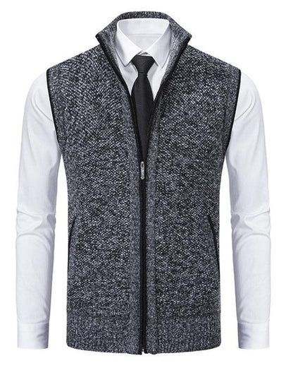 Stand Collar Sleeveless Knitted Men Vests - Vests - LeStyleParfait