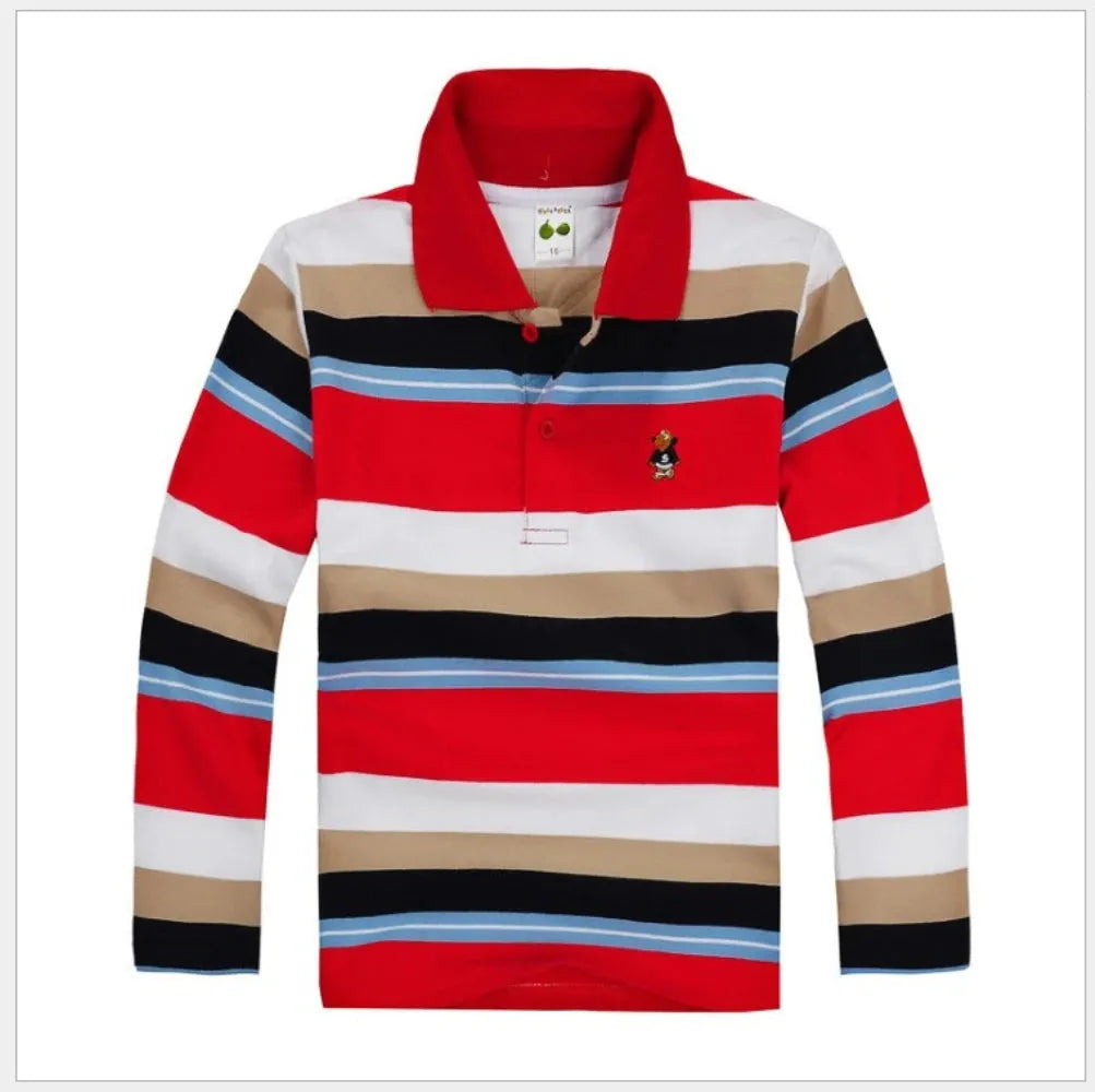 Striped Long Sleeve Polo Shirt for Kids - Polo Shirt - LeStyleParfait