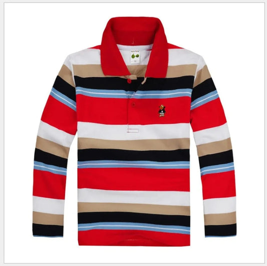 Striped Long Sleeve Polo Shirt for Kids - Polo Shirt - LeStyleParfait