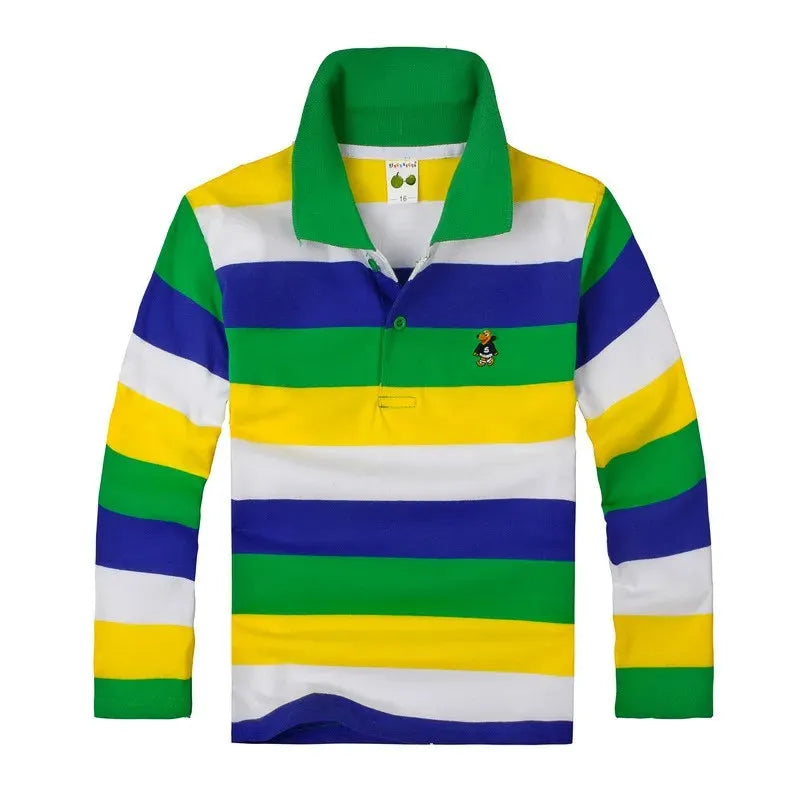 Striped Long Sleeve Polo Shirt for Kids - Polo Shirt - LeStyleParfait