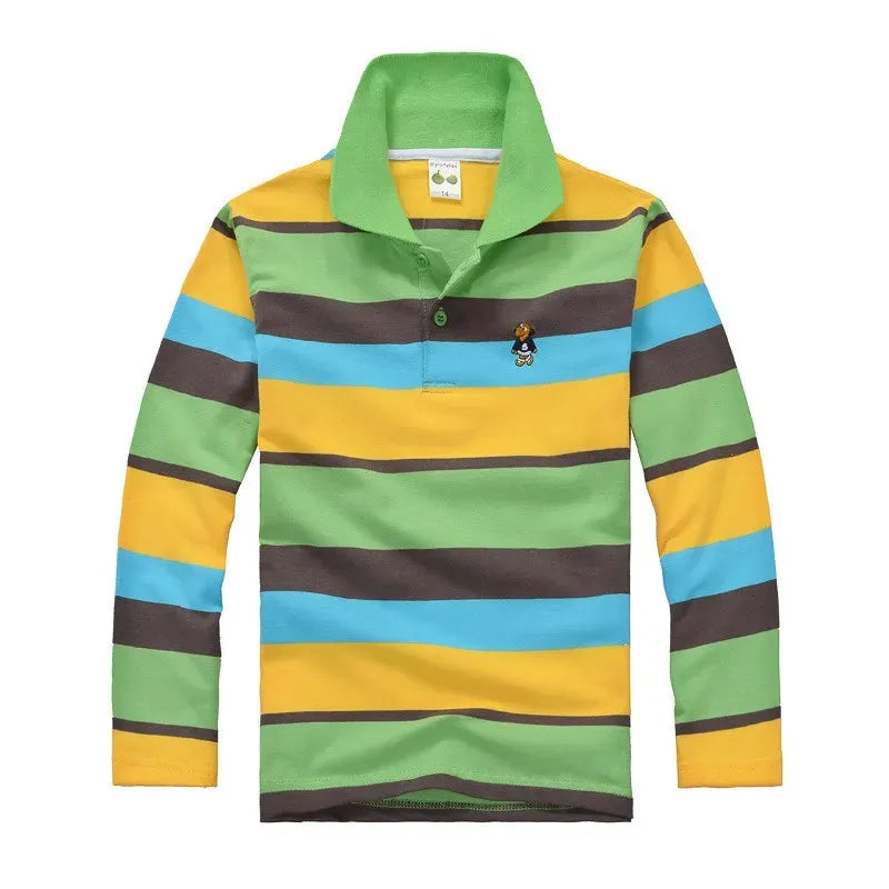 Striped Long Sleeve Polo Shirt for Kids - Polo Shirt - LeStyleParfait