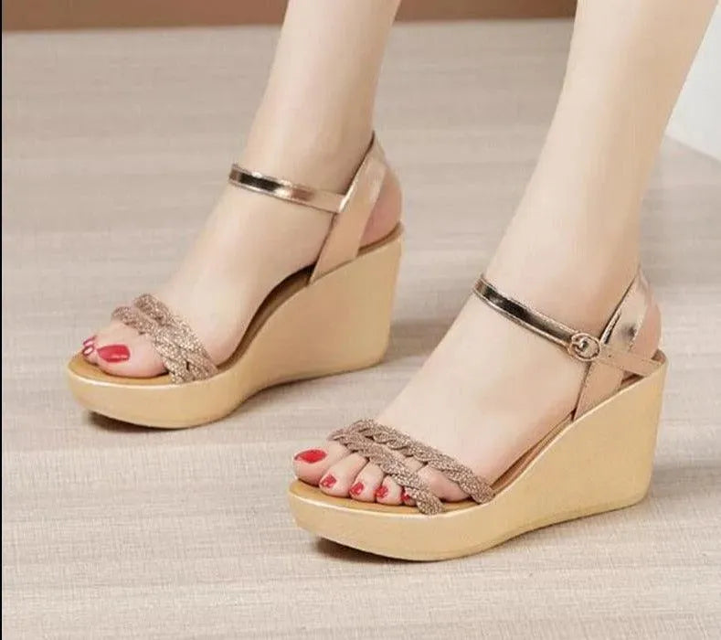 Stylish 2-Straps Wedge Sandals - Wedge Shoes - LeStyleParfait