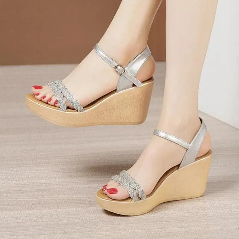 Stylish 2-Straps Wedge Sandals - Wedge Shoes - LeStyleParfait