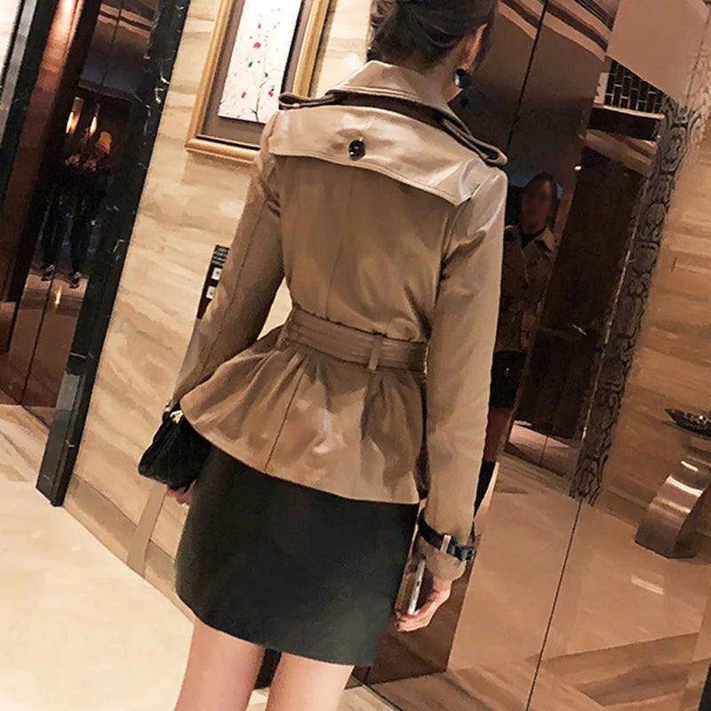 Stylish Chic Leather Women Coat-Women Coats-LeStyleParfait