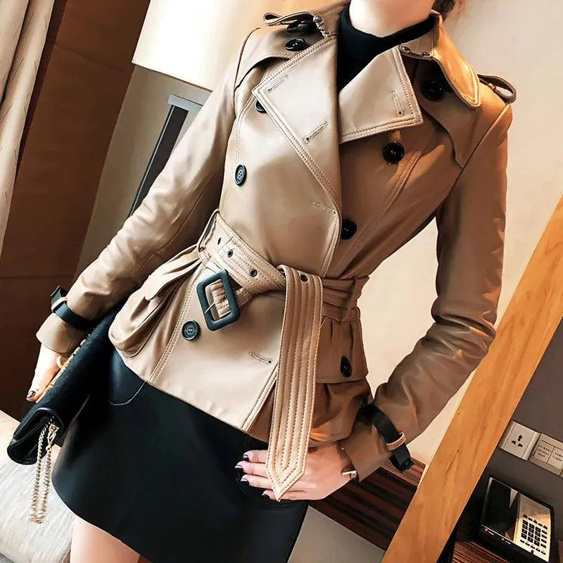 Stylish Chic Leather Women Coat - Women Coats - LeStyleParfait