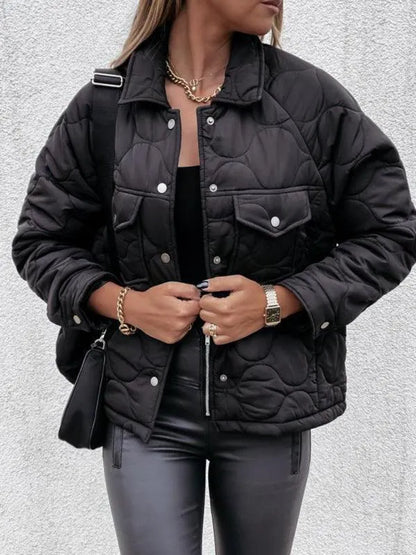 Stylish Loose Buttoned Women Jacket - Casual Jacket - LeStyleParfait