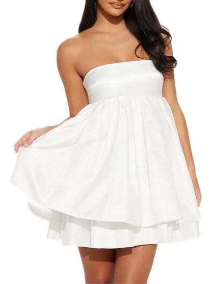 Stylish Party Strapless Mini Dress-LeStyleParfait