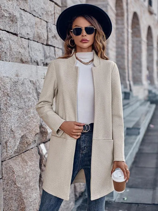 Stylish Round Neck Women's Trench Coat - Trench Coat - LeStyleParfait