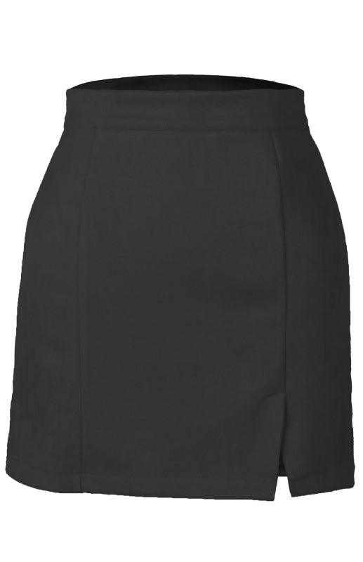 Suede Hip High Waist A-Line Half Skirt - - LeStyleParfait