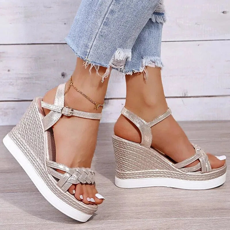 Summer Peep Toe Wedge Shoes - Wedge Shoes - LeStyleParfait