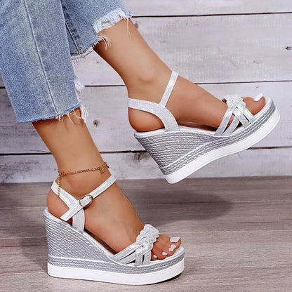 Summer Peep Toe Wedge Shoes - Wedge Shoes - LeStyleParfait