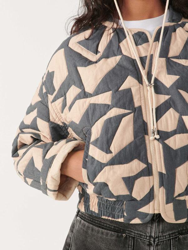 Trendy Loose Winter Print Quilted Coat-Quilted Coat-LeStyleParfait