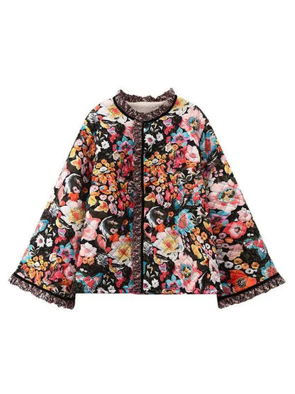 Trendy Loose Winter Print Quilted Coat - Quilted Coat - LeStyleParfait