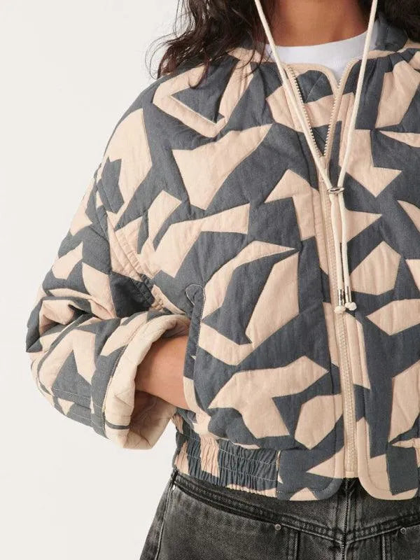 Trendy Loose Winter Print Quilted Coat - Quilted Coat - LeStyleParfait