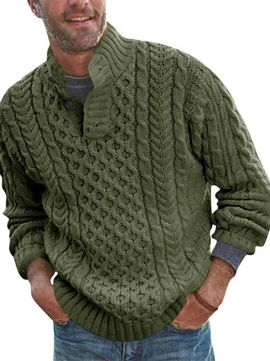 Turtle Collar Knitted Men Sweater - Pullover Sweater - LeStyleParfait