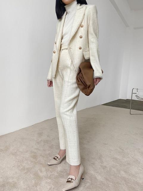 Tweed Pantsuit - Women Suits - Pantsuit - LeStyleParfait