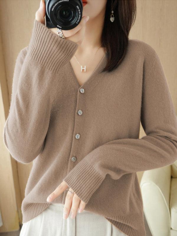 V-neck Short Women Cardigan Sweater - Cardigan Sweater - LeStyleParfait