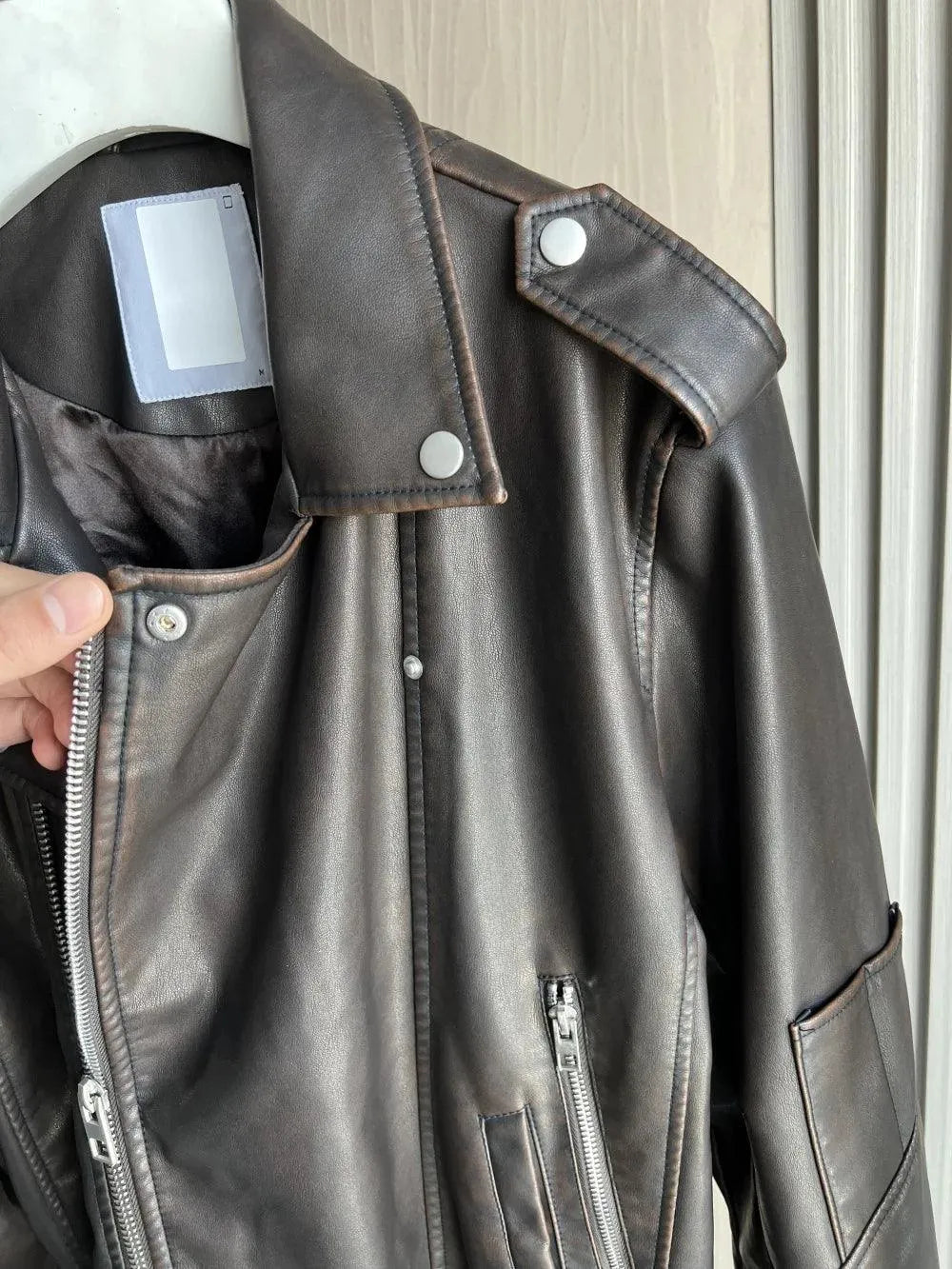 Vintage Men Leather Biker Jacket - Leather Biker Jacket - LeStyleParfait