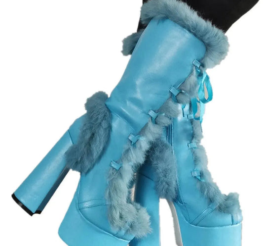 Warm High Heels Platform Boots - Boots - LeStyleParfait