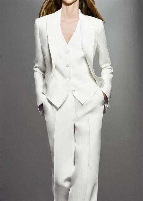 Women Pant Suit - White Women Pantsuit - LeStyleParfait  Pantsuits for  women, White pants women, Suits for women