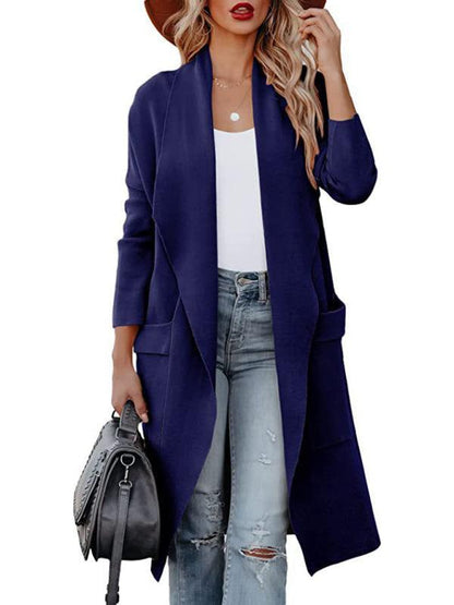 Women Casual Long Slim Woolen Overcoat-Woolen Overcoat-LeStyleParfait