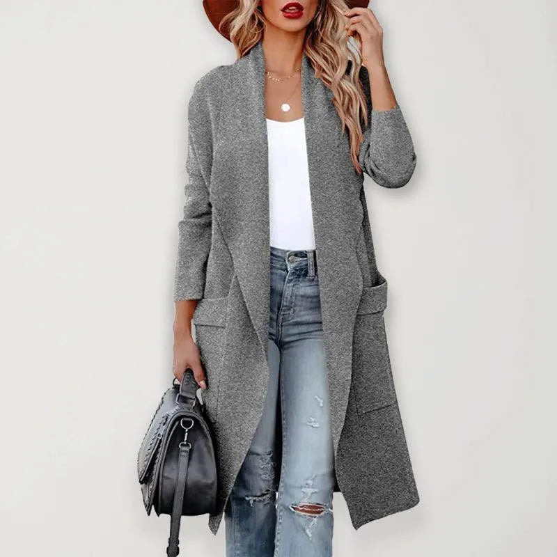 Women Casual Long Slim Woolen Overcoat - Woolen Overcoat - LeStyleParfait