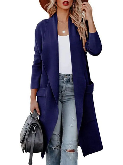 Women Casual Long Slim Woolen Overcoat - Woolen Overcoat - LeStyleParfait