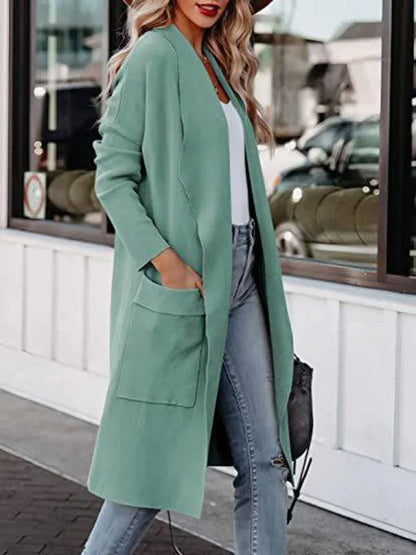 Women Casual Long Slim Woolen Overcoat - Woolen Overcoat - LeStyleParfait