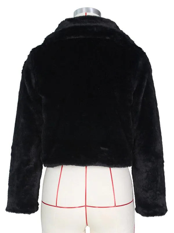 Women Crop Fur Coat - Crop Fur Coat - LeStyleParfait