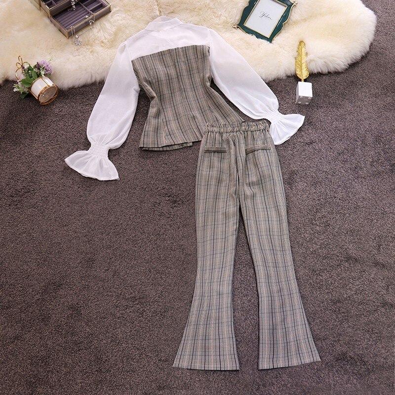 Women Flared Plaid Pantsuit - Pantsuit - LeStyleParfait