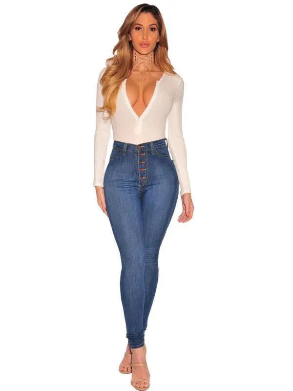 Women High Waist Skinny Jeans - Women Jeans - LeStyleParfait