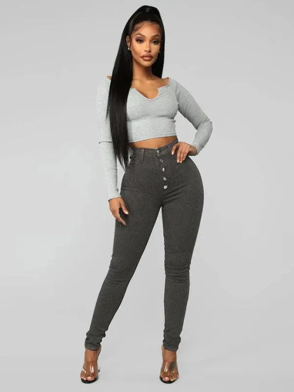 Women High Waist Skinny Jeans - Women Jeans - LeStyleParfait