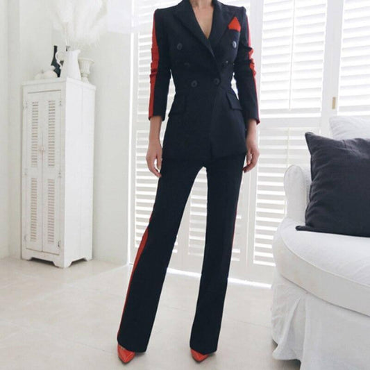 Women Pant Suit, Amani Double-Breasted Pantsuit - Pantsuit - LeStyleParfait