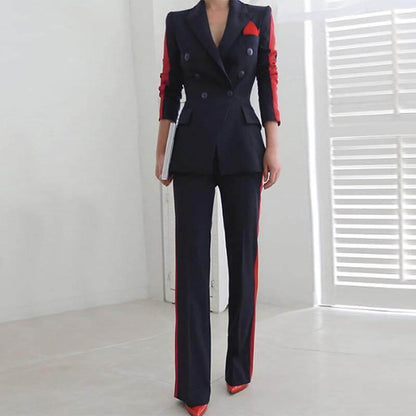 Women Pant Suit, Amani Double-Breasted Pantsuit - Pantsuit - LeStyleParfait